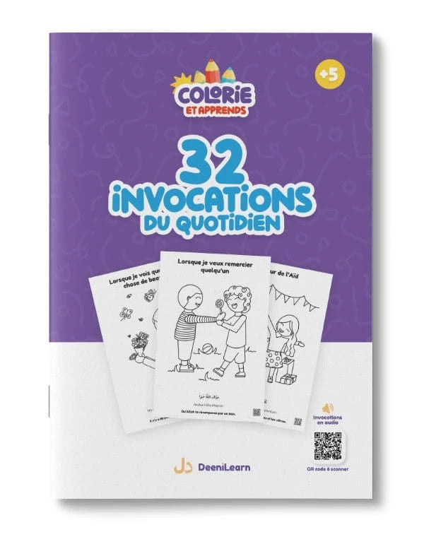 Colorie et Apprends : 32 invocations du quotidien + Audio inclus DeeniLearn Livre Islam Enfant 9782931241035 Librairie Musulmane Al-imen