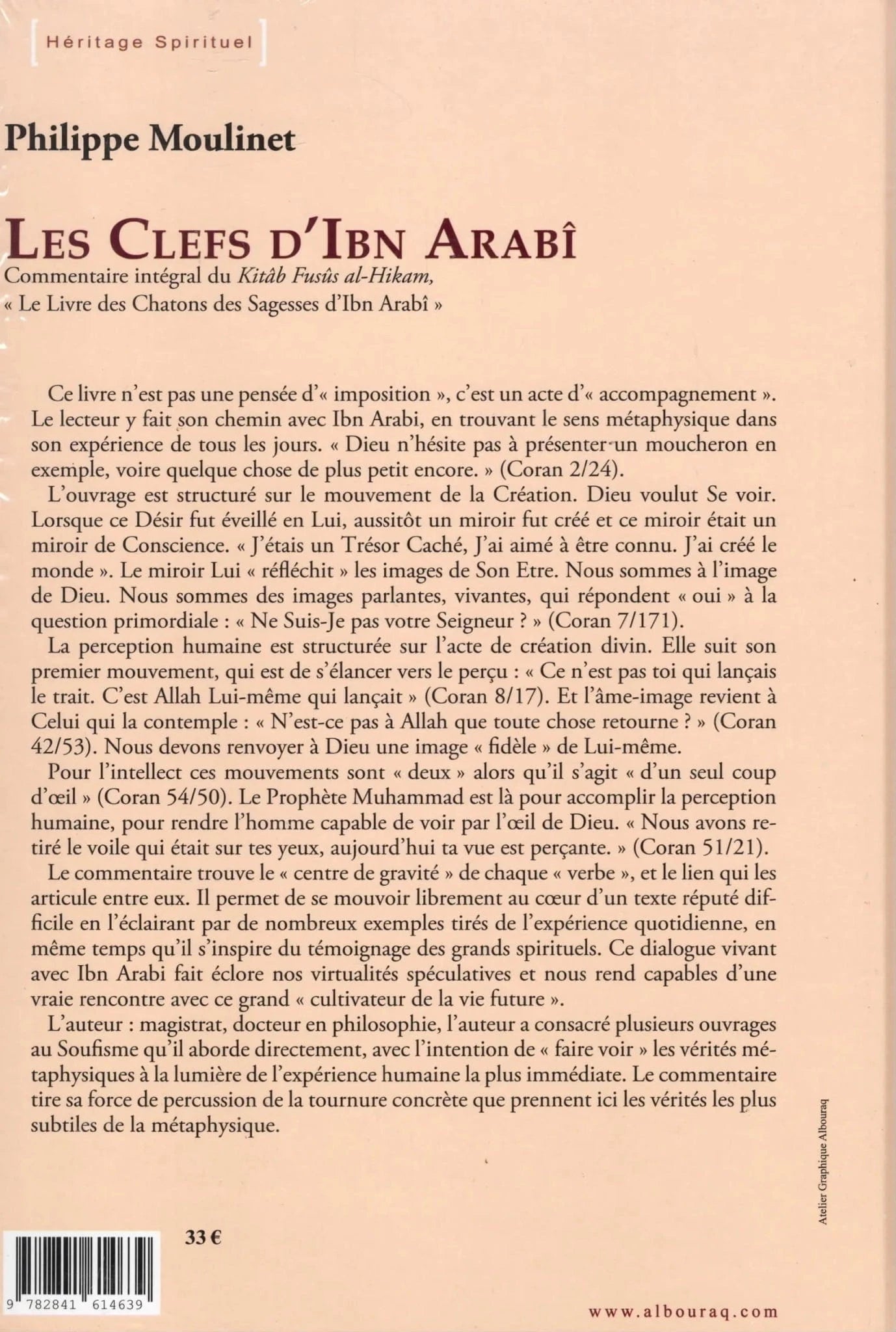 Les clefs d’Ibn Arabî de Philippe Moulinet Al Bouraq Livre > Islam 9782841614639 Librairie Musulmane Al-imen