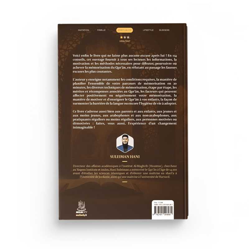 114 conseils pour mémoriser le Quran de Suleiman Hani MuslimCity Livre > Islam 9782491948481 Librairie Musulmane Al-imen