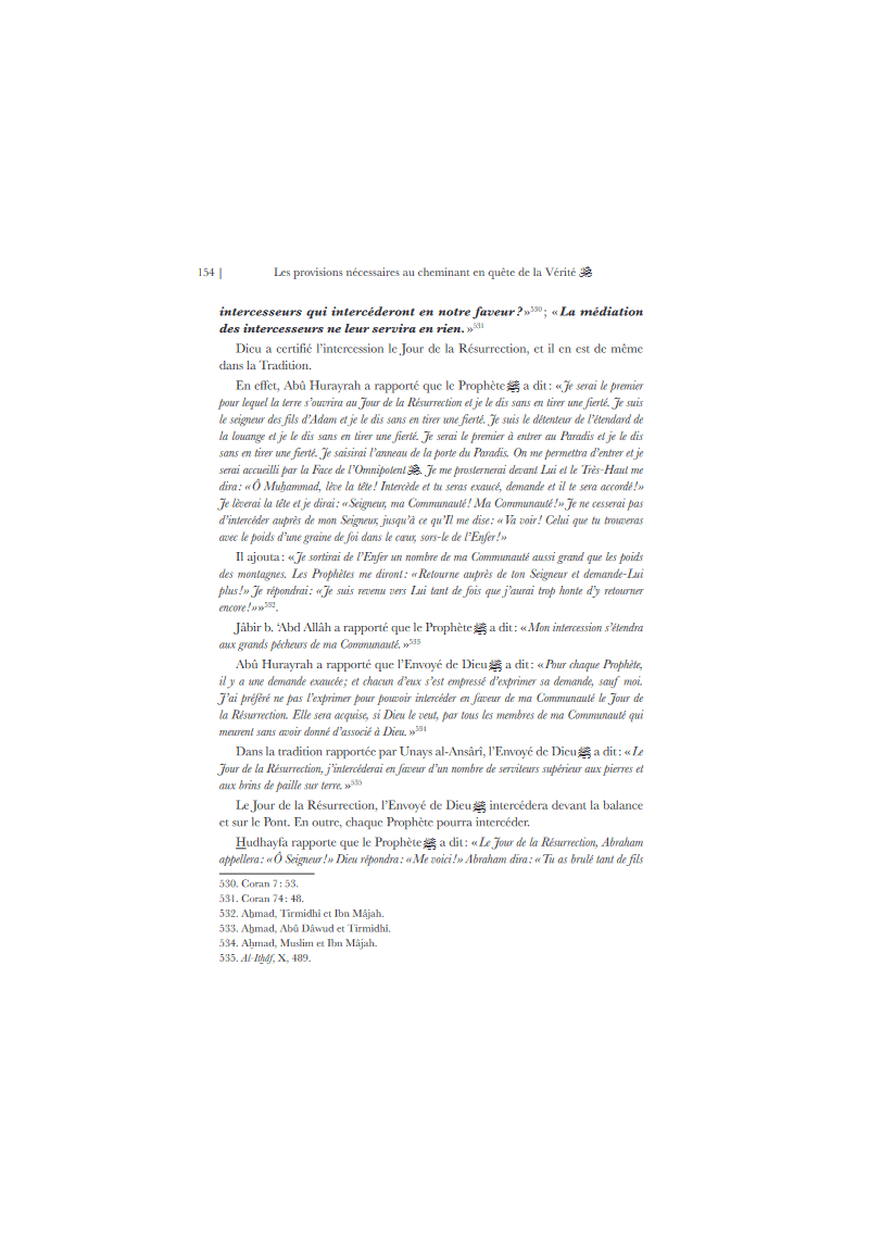 Al-Ghunyah - les provisions nécessaires au cheminant en quête de la Vérité - Abd al-Qadir al-Jilani - éditions Al Bouraq Page 154