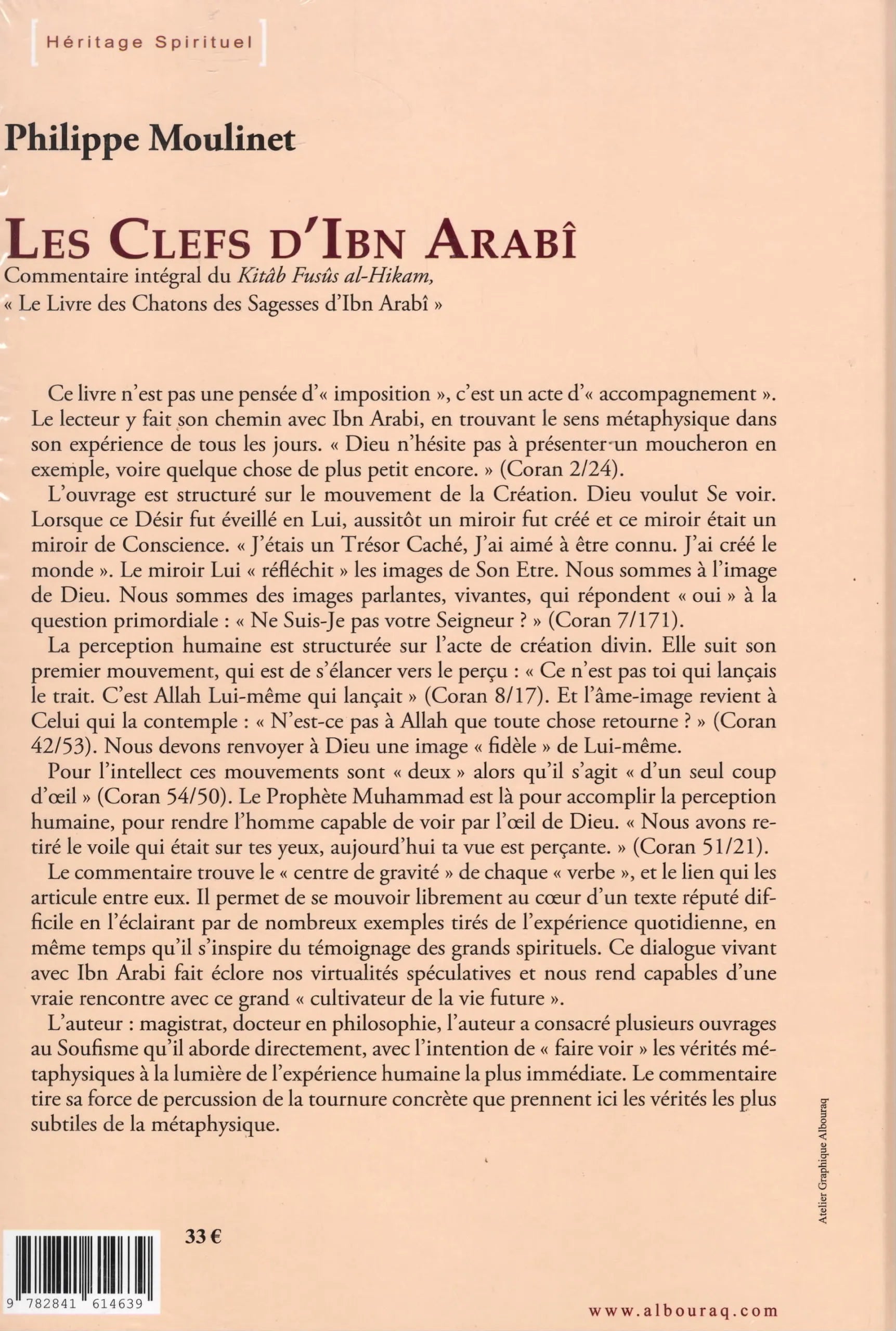 Les clefs d’Ibn Arabî de Philippe Moulinet - Albouraq - Verso