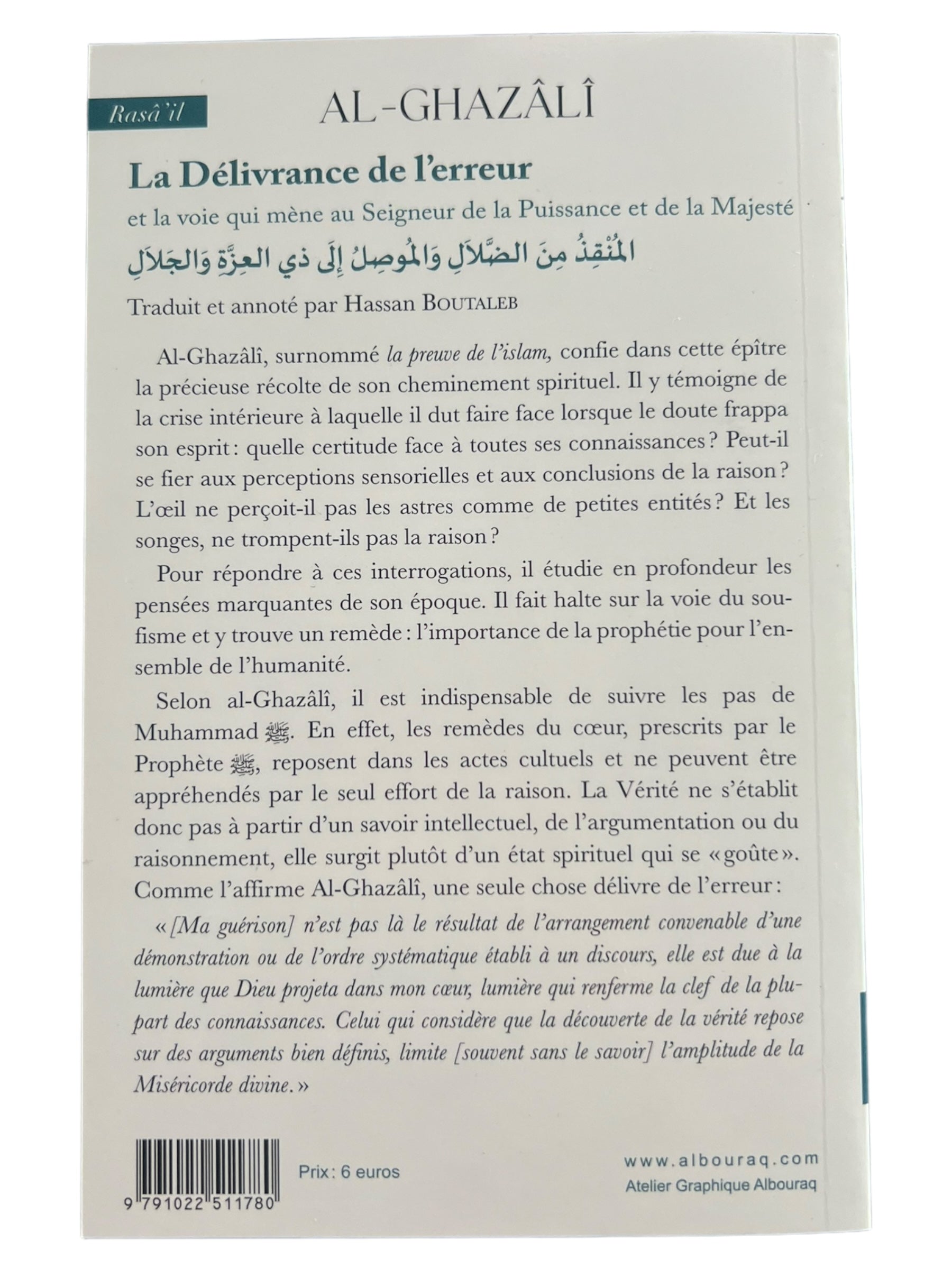 La délivrance de l'erreur (Poche - Bilingue) par Abû Hâmid Al-Ghazâlî