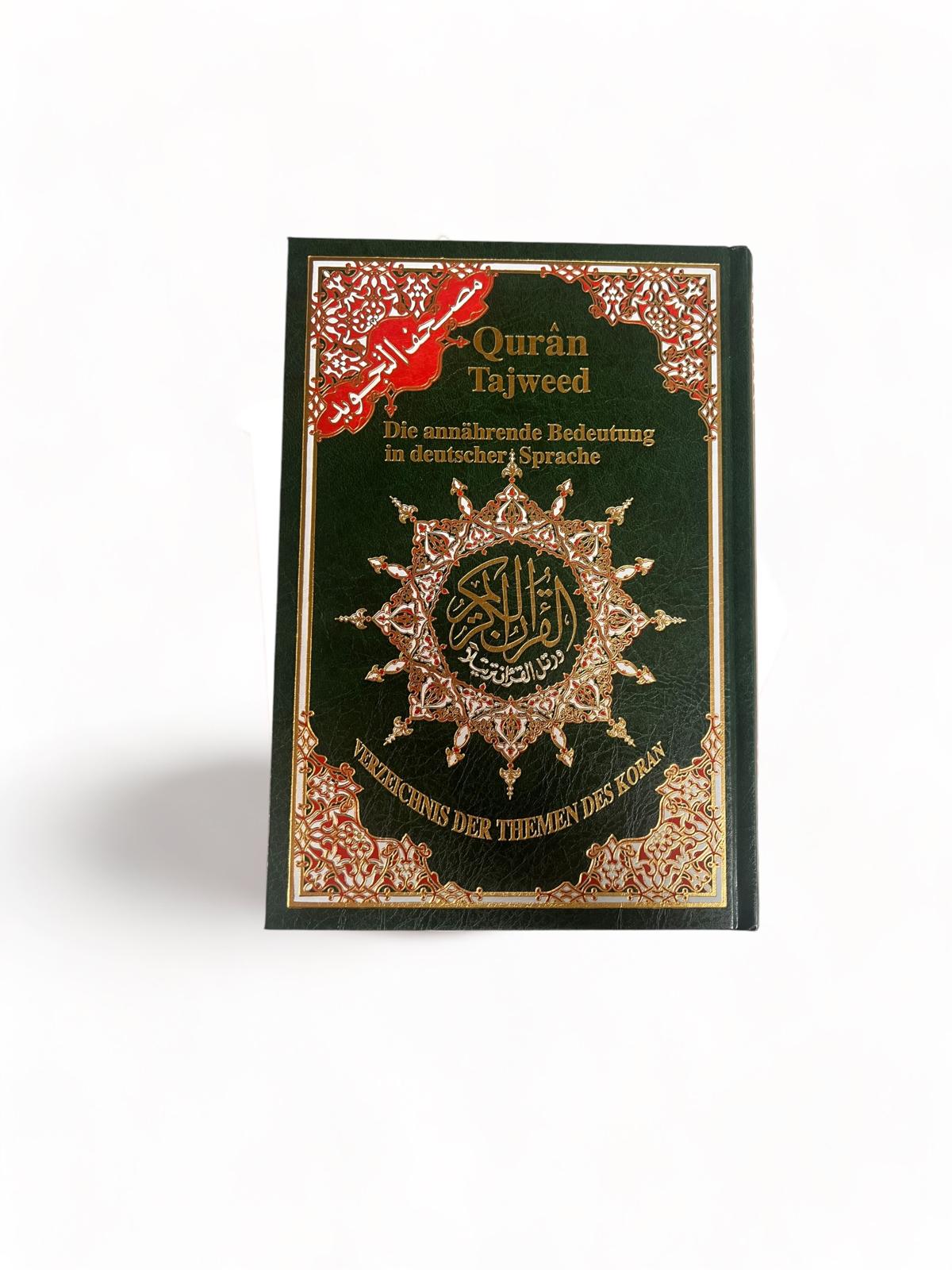 Coran Tajwid avec Traduction en Allemand, taille : 17x24 cm Dar Al Ma'rifa Livre Coran/Qur'an Tajwid Vert 9789933423162 Librairie Musulmane Al-imen