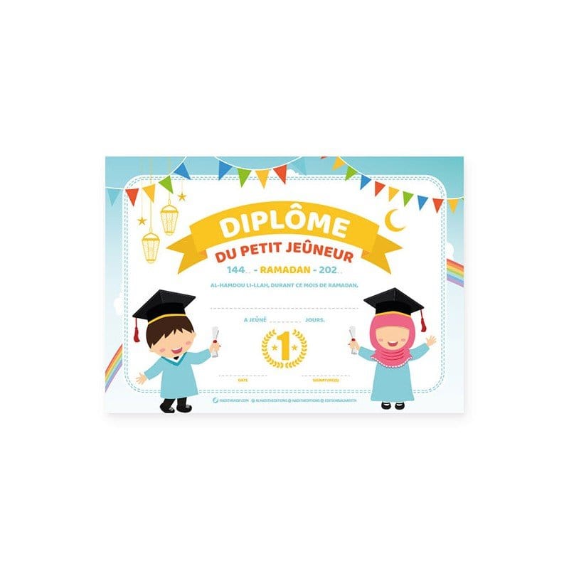 Diplôme du petit jeûneur Al-Hadîth Jeu Islam 9782492024344 Librairie Musulmane Al-imen