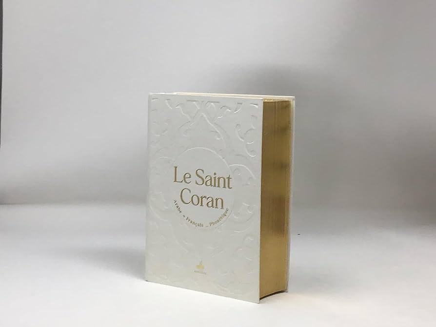 Le Saint Coran en Arabe, Français, Phonétique (Dorure) - Format Moyen (13 x 17 cm) Blanc Al - imen