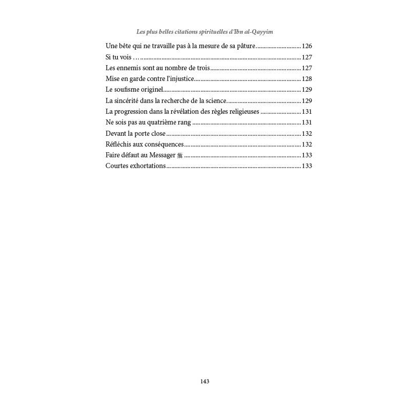 Les plus belles citations spirituelles d'Ibn Al-Qayyim Al-Hadîth Livre > Islam > Foi et Spiritualité 9782875452290 Librairie Musulmane Al-imen