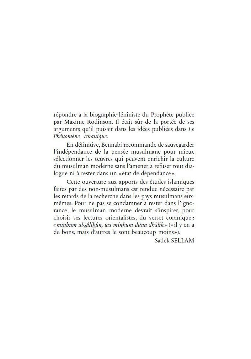 L'œuvre des orientalistes - Son influence sur la pensée islamique moderne par Malek Bennabi Al - imen