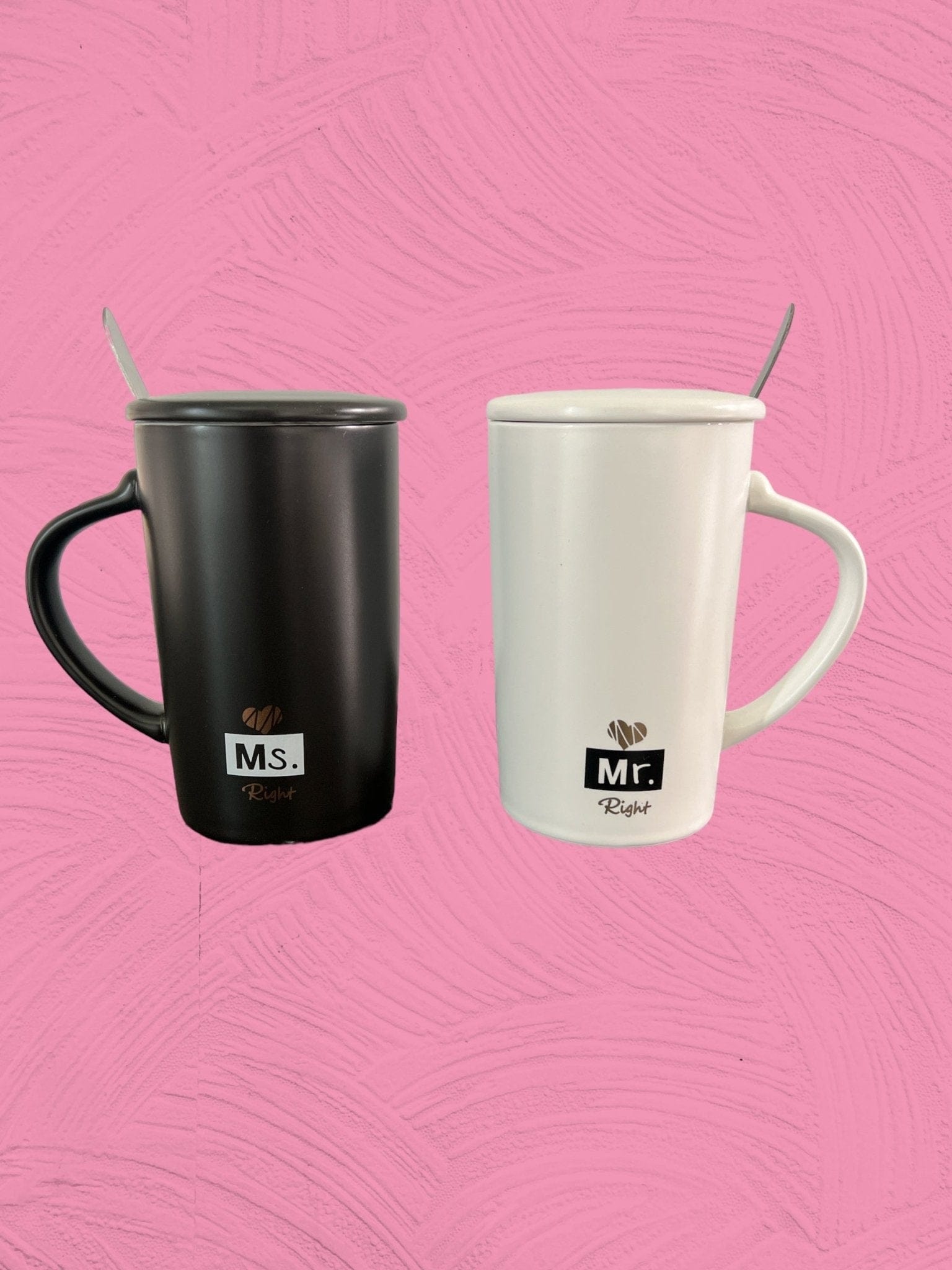 Lot de 2 tasses en céramique pour couple - "Ms. Right & Mr. Right" - Cadeau idéal pour les amoureux Al-imen Décoration 9782492025396 Librairie Musulmane Al-imen