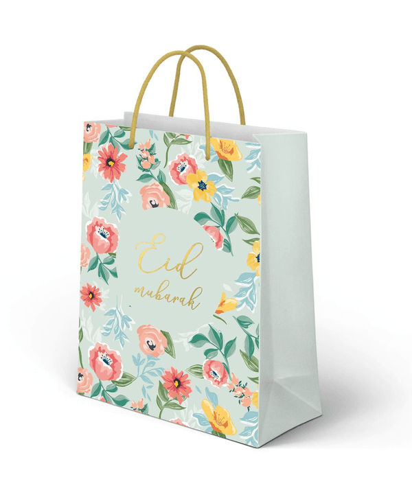 Sac cadeau Eid Mubarak Hadieth Benelux Sacs pour cadeaux Fleurs 6013844176125 Librairie Musulmane Al-imen