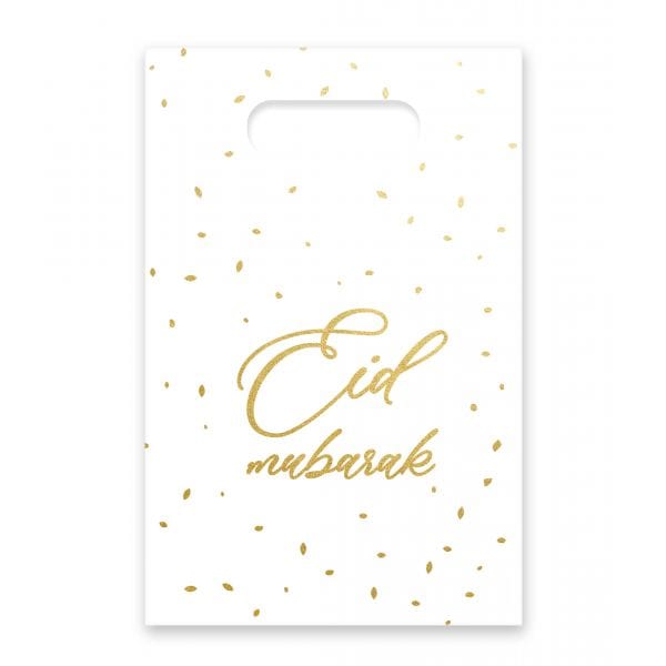 Sachets bonbons Eid Mubarak Hadieth Benelux Sacs pour cadeaux Blanc doré 6013844839815 Librairie Musulmane Al-imen