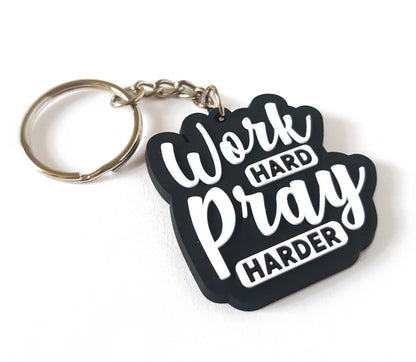 Work hard pray harder sleutelhanger Al - imen